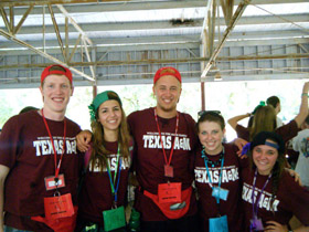 Rabroker enjoys participating in many Texas A&M traditions, including Fish Camp for incoming freshmen.